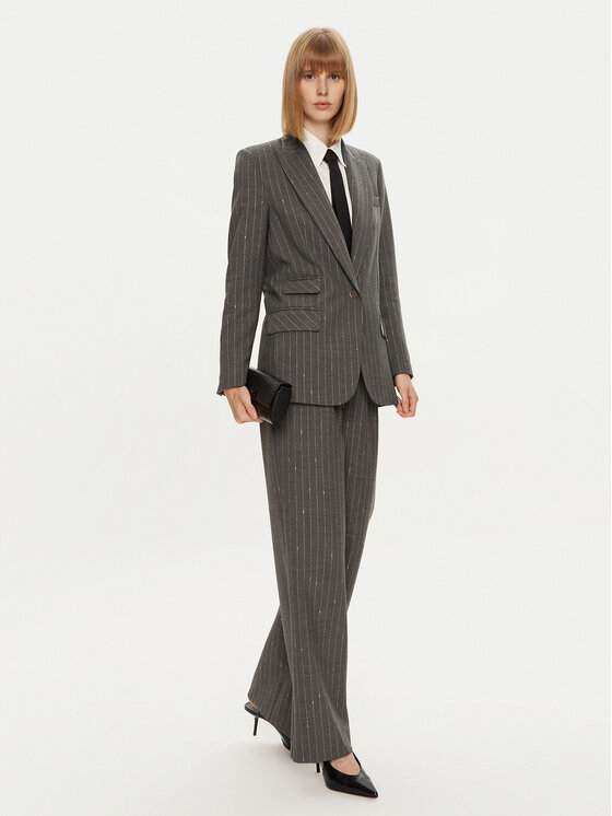 Simona Corsellini Simona Corsellini Текстилни панталони A24CPPA014 Сив Wide Leg
