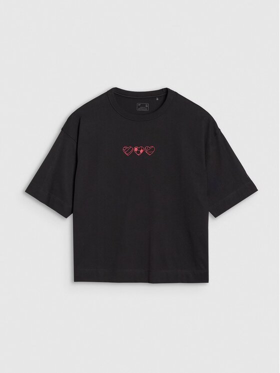 4F 4F T-shirt 4FRSS25TTSHF2873-20S Nero Oversize