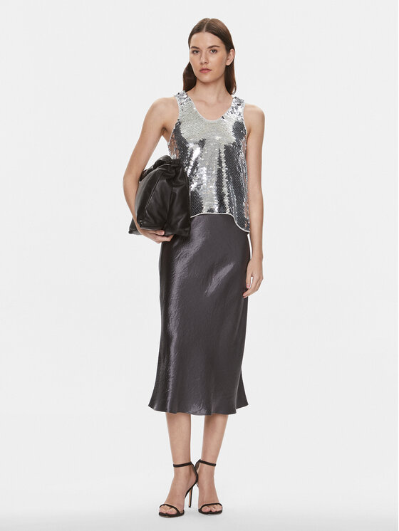 Samsøe Samsøe Samsøe Samsøe Top Lykke F23400085 Srebrna Regular Fit