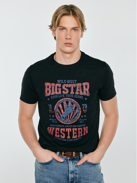 BIG STAR BIG STAR T-Shirt WESTER Czarny Basic Fit
