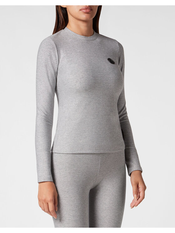 Plein Sport Plein Sport T-Shirt 4491 Srebrny Regular Fit