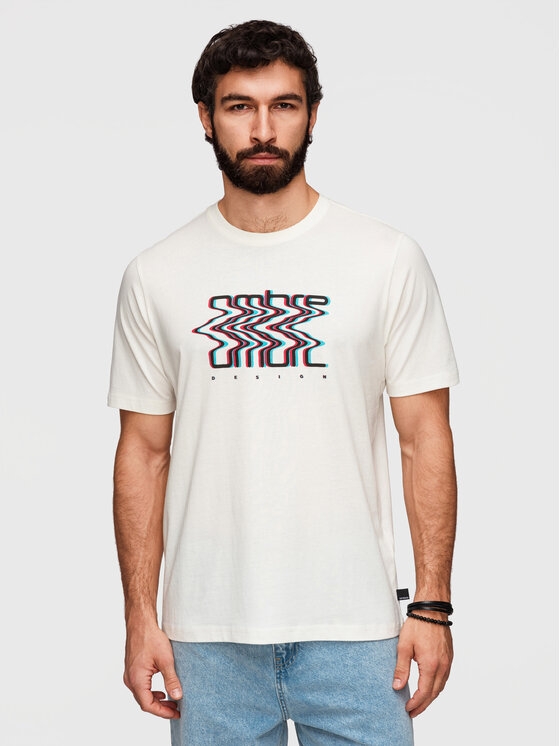 Ombre Ombre T-Shirt OM-TSPT-0286 Biały Regular Fit