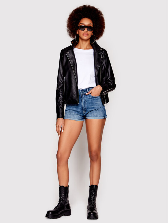 Vila Vila Jacke aus Kunstleder Cara 14044851 Schwarz Regular Fit