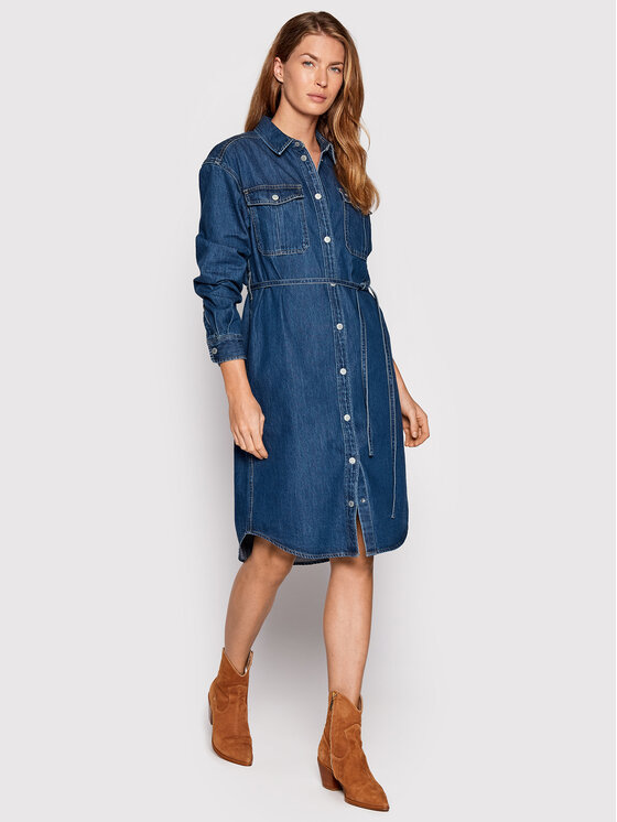 Tommy Jeans Tommy Jeans Džínové šaty DW0DW13835 Modrá Regular Fit