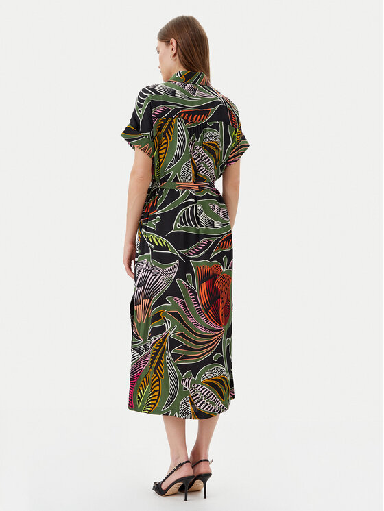LOLA CASADEMUNT LOLA CASADEMUNT Sukienka koszulowa LS2516059 Zielony Relaxed Fit