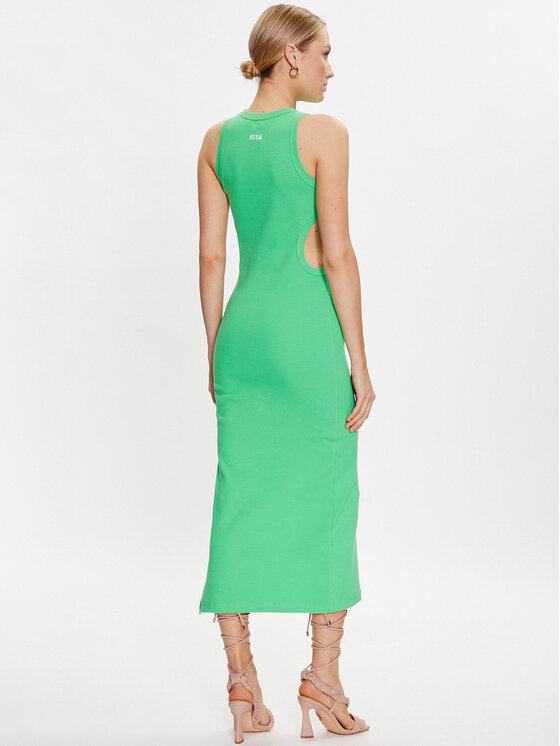 MSGM MSGM Sukienka letnia 3441MDA61 237120 Zielony Slim Fit