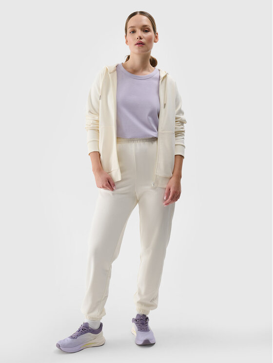 4F 4F Spodnie dresowe EASY WEAR Biały Regular Fit