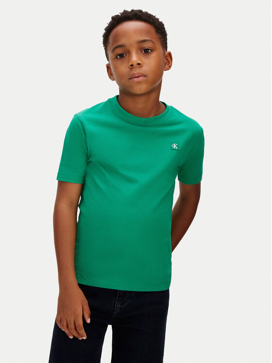Calvin Klein Jeans Tricou Mono Mini Badge LV1CKSJA30 Verde Regular Fit