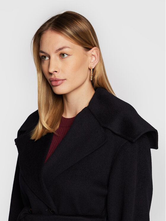 Marella Marella Cappotto di lana Harden 30160228 Blu scuro Regular Fit