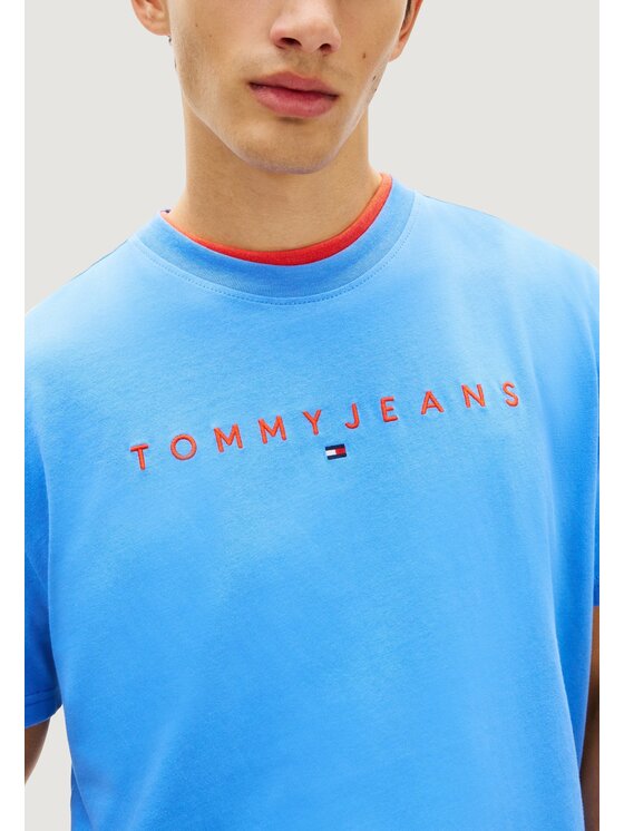 Tommy Jeans Tommy Jeans T-shirt TJM REG LINEAR LOGO Blu Casual Fit