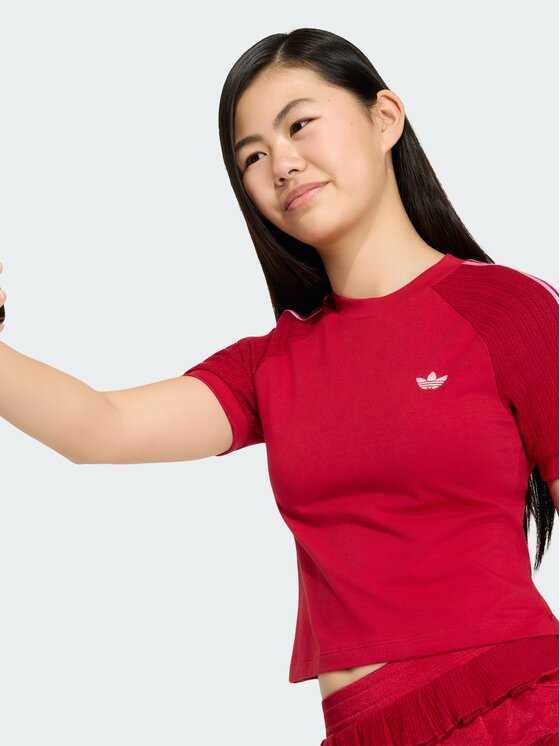 adidas adidas T-Shirt 168907 Czerwony ciemny Fitted Fit
