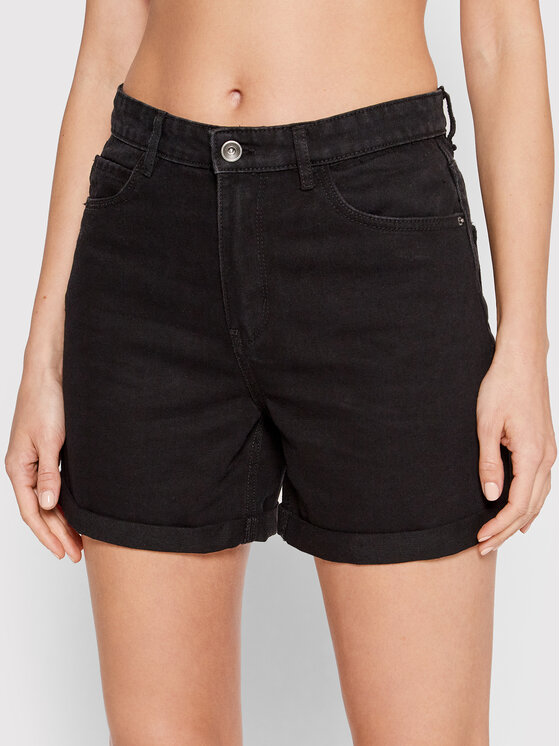 ONLY ONLY Jeansshorts Vega 15230571 Schwarz Mom Fit