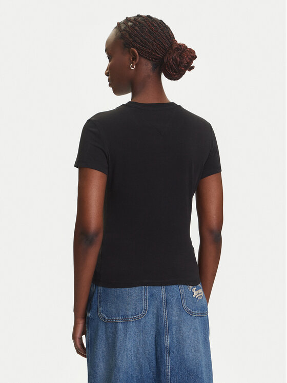 Tommy Jeans Tommy Jeans Tričko Linear DW0DW21422 Čierna Slim Fit