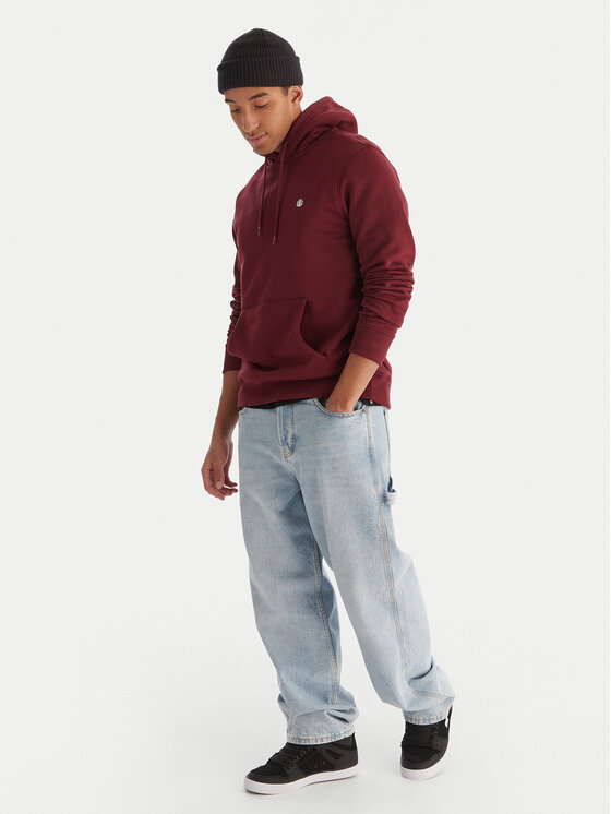 Element Element Džemperis ar kapuci Icon Embroidery ELYFT00198 Bordo Regular Fit
