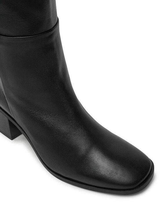 Calvin Klein Calvin Klein Μπότες Heel Knee Boot 50 W/Ml Lth HW0HW02321 Μαύρο