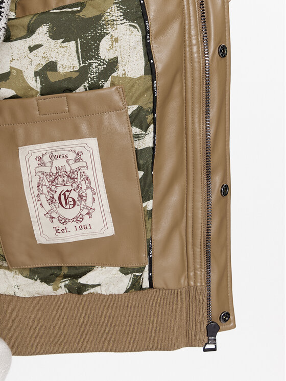 Guess Guess Ziemas jaka M3BL23 WFOZ0 Haki Regular Fit