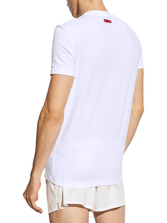 Dsquared2 Underwear Dsquared2 Underwear T-shirt T shirt - Dsquared - horror jacquard Bianco Regular Fit