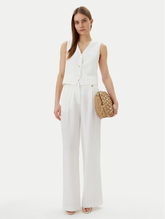 LOLA CASADEMUNT LOLA CASADEMUNT Mellény LS2502007 Fehér Regular Fit