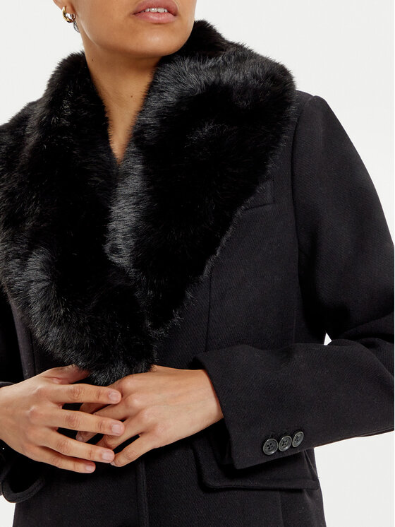 MICHAEL Michael Kors MICHAEL Michael Kors Vlněný kabát 77B6781M12 Černá Regular Fit