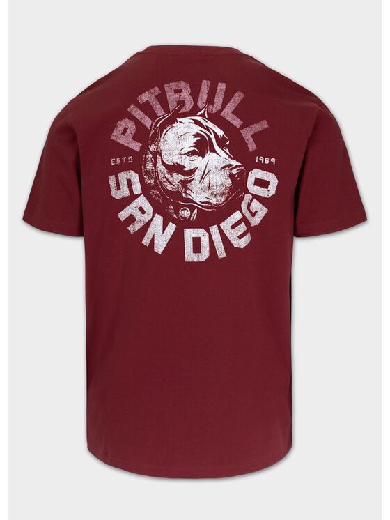 PITBULL PITBULL T-Shirt DOG SD Bordowy Regular Fit