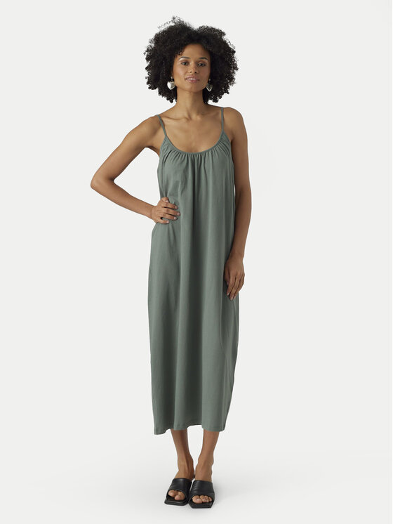 Vero Moda Vero Moda Letní šaty Luna 10286077 Zelená Regular Fit
