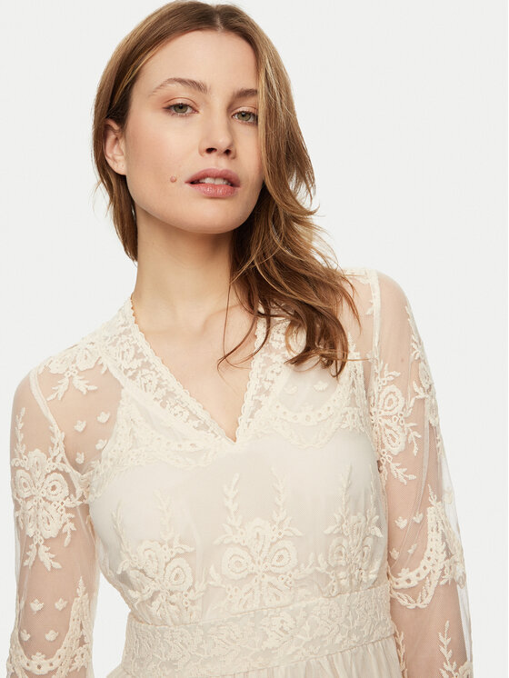 YAS YAS Večerní šaty Seloise 26015997 Bílá Regular Fit