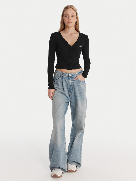Guess Guess Кардиган V6RP06 K8RT2 Чорний Regular Fit