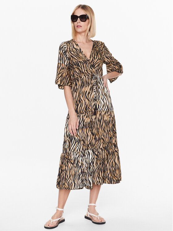 Iconique Iconique Kasdieninė suknelė IC23 123 Ruda Regular Fit