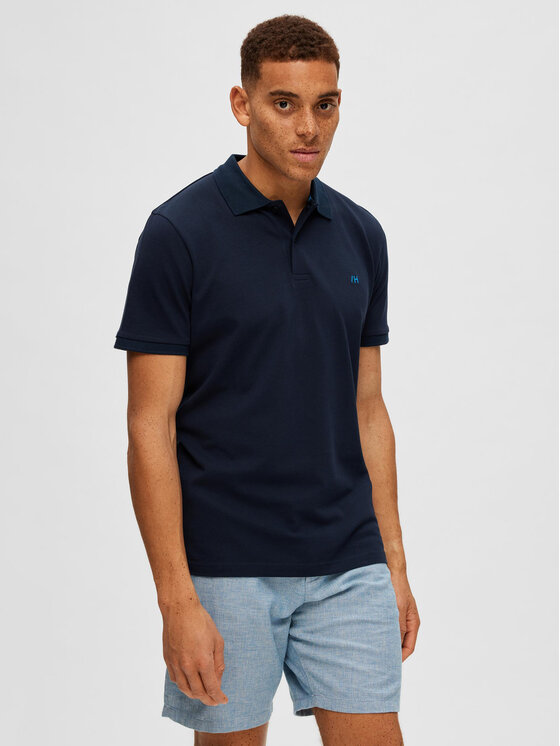 Selected Homme Polokošeľa 16087839 Tmavomodrá Regular Fit