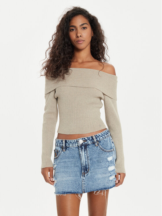 Guess Guess Sweater Nina W4BR73 Z3K92 Bézs Slim Fit