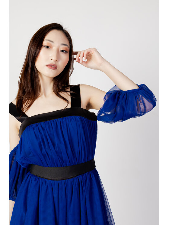 Hanny Deep Hanny Deep Sukienka koktajlowa TULLE BICOLOR Niebieski To Fit