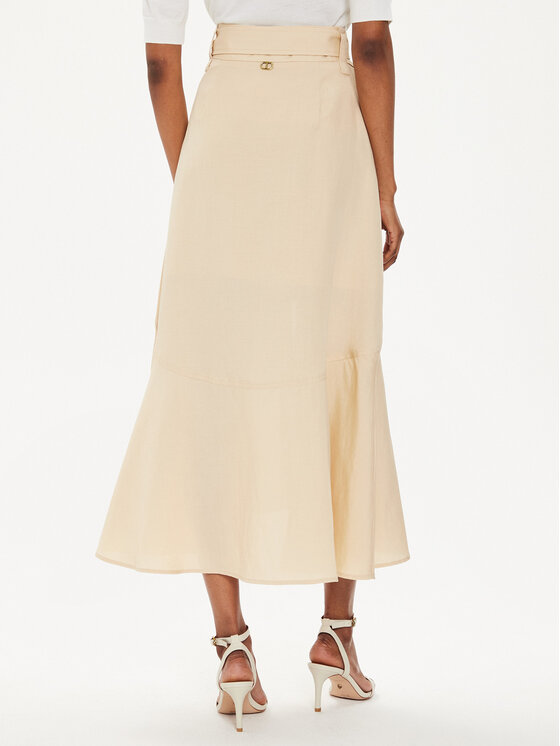 TWINSET TWINSET Midi sukně 241TP2523 Béžová Flared Fit