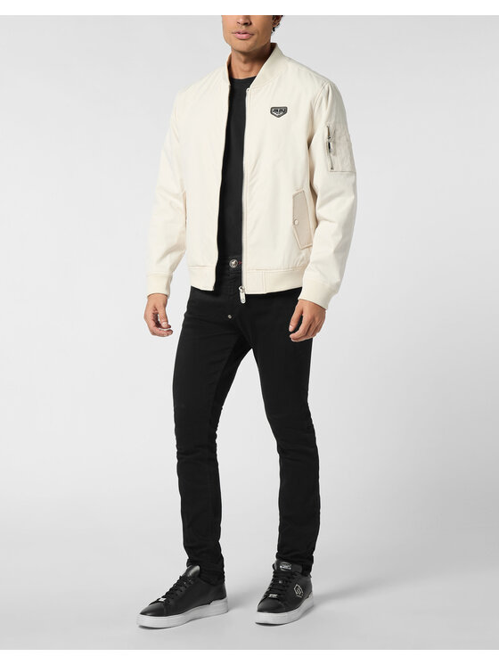 PHILIPP PLEIN PHILIPP PLEIN Kurtka bomber 25601 Beżowy Regular Fit
