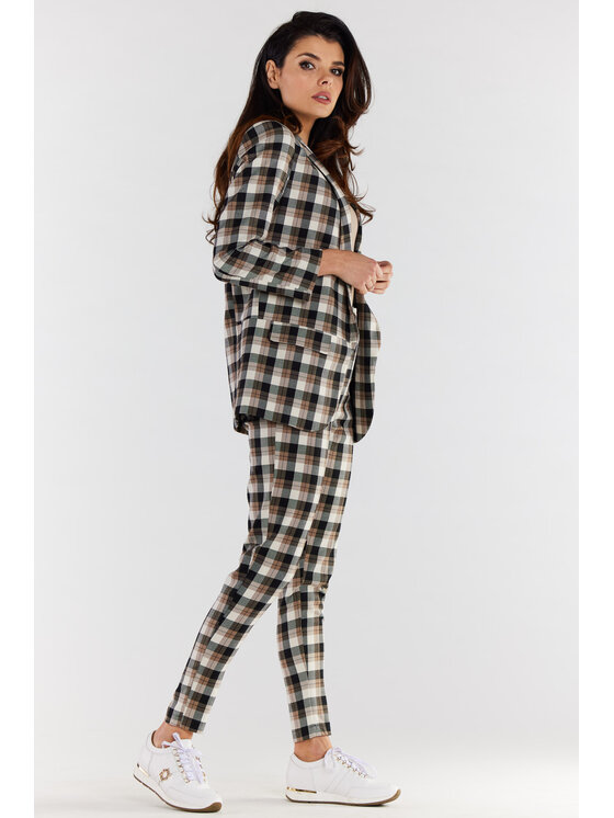 Awama Awama Dámské kalhoty A492 Hnědá Basic Fit