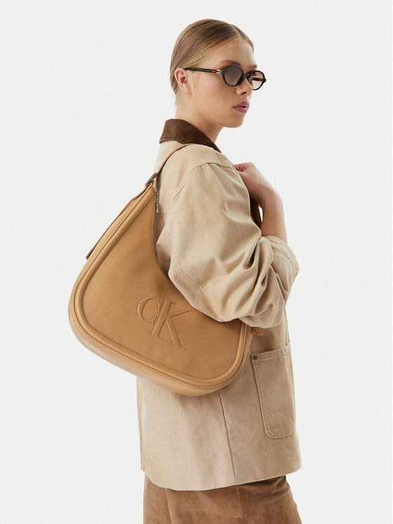 Calvin Klein Geantă Bold Ck Crescent LV04F3427G Bej