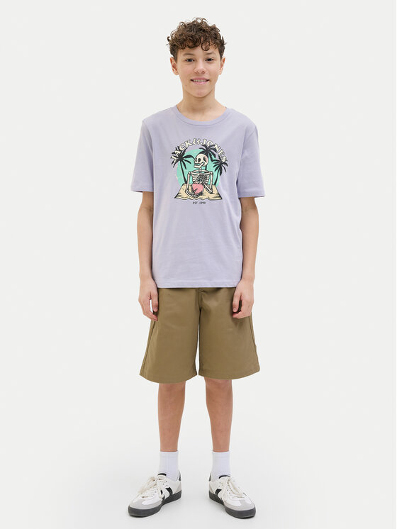 Jack & Jones Junior Jack & Jones Junior T-Shirt Elijah 12269825 Fioletowy Regular Fit