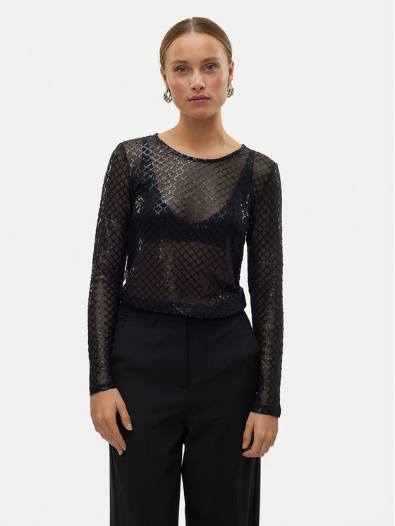 Vero Moda Vero Moda Blúz Safina 10317016 Fekete Regular Fit