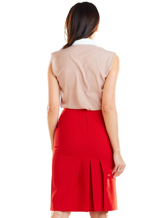 Awama Awama Spódnica A255 Czerwony Basic Fit