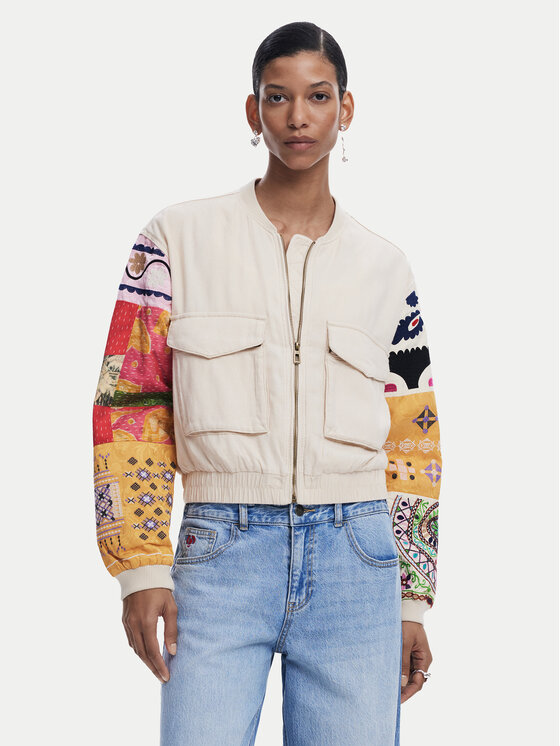 Desigual Desigual Bomber dzseki Austin 25SWEW51 Bézs Regular Fit