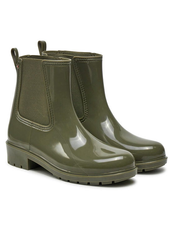 Tommy Hilfiger Tommy Hilfiger Kalosze Flag Rainboot FW0FW08213 Zielony
