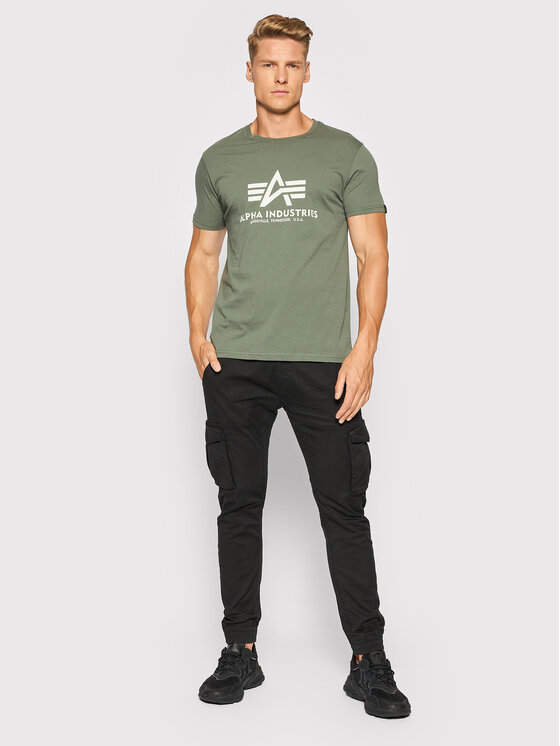 Alpha Industries T-Shirt Basic 100501 Zielony Regular Fit
