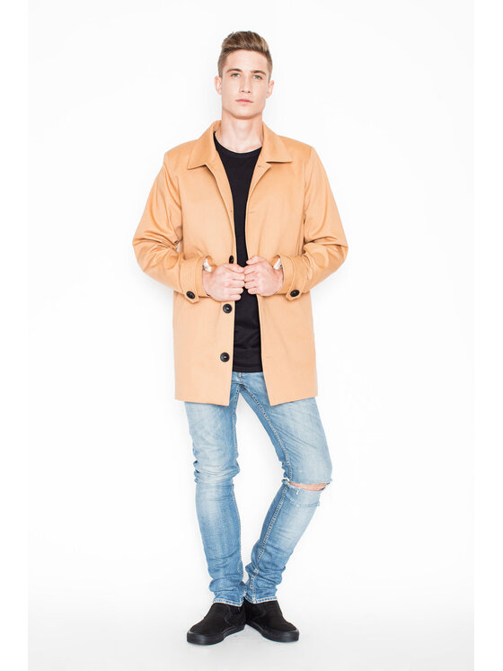 Visent Visent Cappotto di transizione V028 Beige Regular Fit