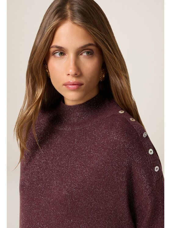 Oltre Oltre Sweter M500E001875N036 Bordowy Regular Fit