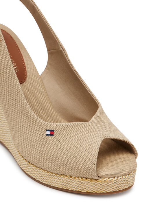 Tommy Hilfiger Tommy Hilfiger Espadrillid Flag High Wedge Espad Slingback FW0FW08597 Beež
