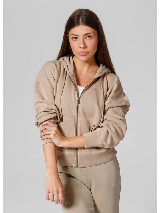 PITBULL PITBULL Bluza Bluza rozpinana z kapturem damska Washed Manzanita II M/L Beżowy Regular Fit