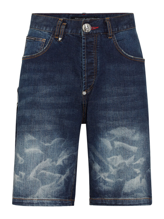 PHILIPP PLEIN PHILIPP PLEIN Szorty jeansowe 19287 Błękitny Loose Fit