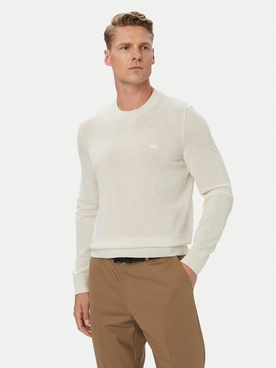 BOSS BOSS Pullover Leno 50571914 Creme Regular Fit