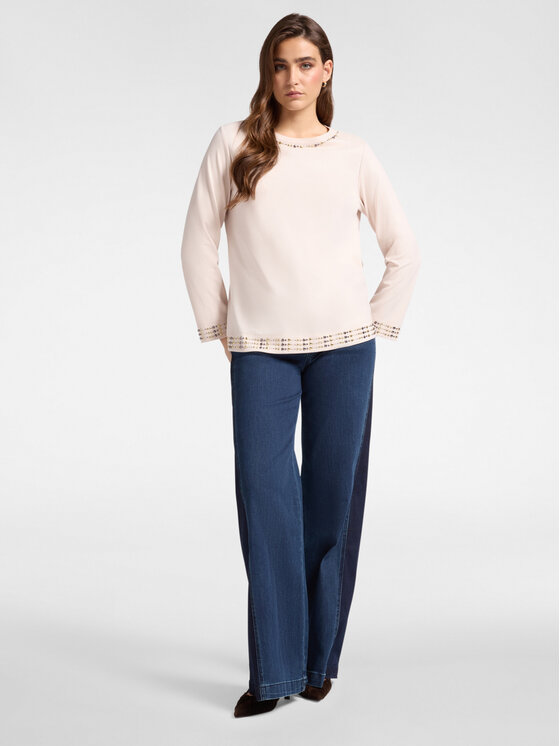 Elena Mirò Elena Mirò T-shirt G274Z000416N002 Écru Regular Fit