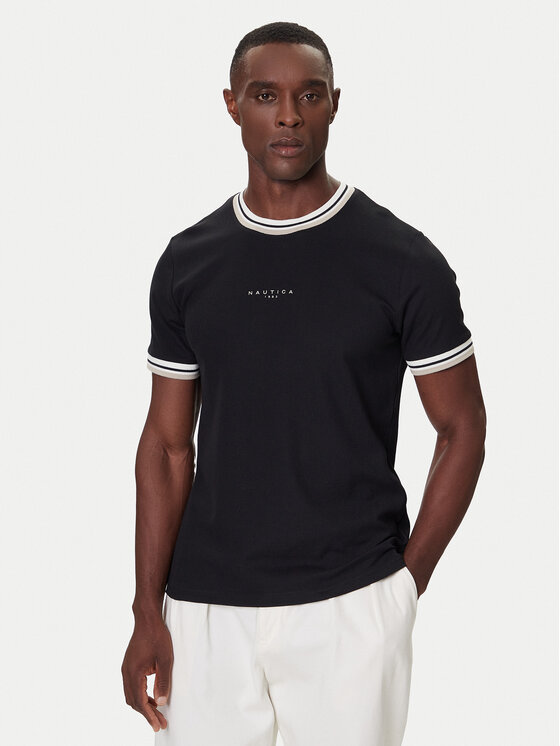 Nautica Nautica Tricou N1S03473 Negru Regular Fit