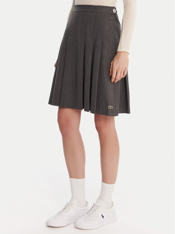 Lacoste Lacoste Fustă plisată JF5358 Gri Regular Fit
